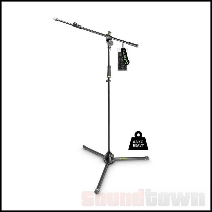 GRAVITY GMS4322HDB HEAVY DUTY MICROPHONE STAND, TRIPOD, 2-POINT TELESCOPIC BOOM